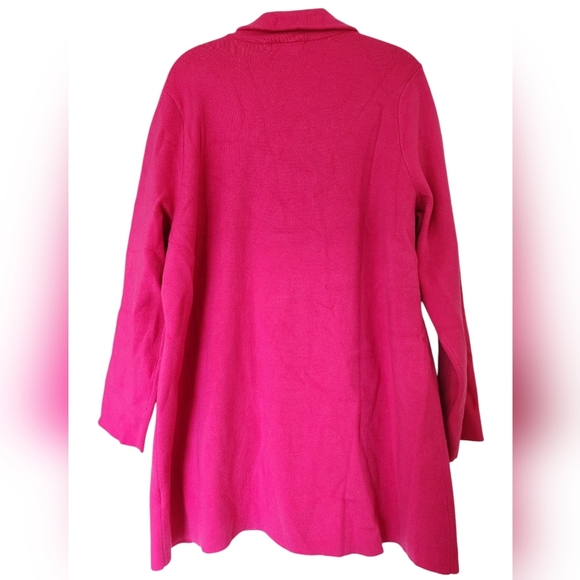 ELLA RAFAELLA Plus Size Relaxed Sweater Blazer Hot pink, 1X - Picture 4 of 8